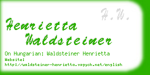 henrietta waldsteiner business card